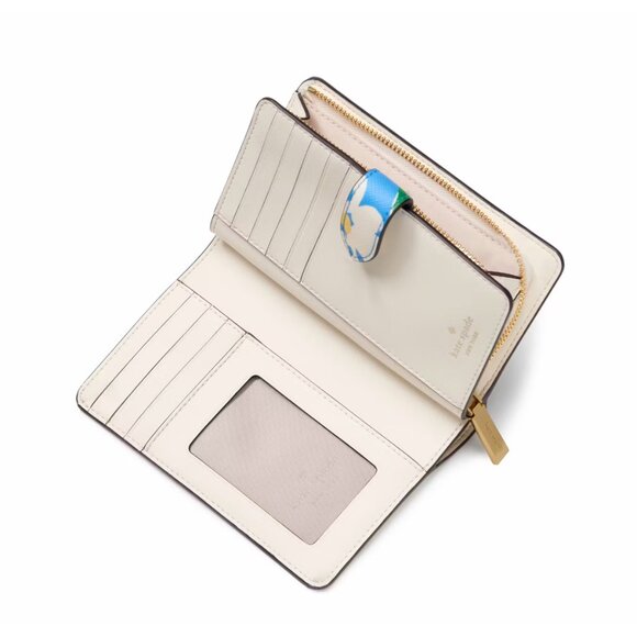 New Kate Spade Schuyler Charming Daisy Medium Bifold Wallet Tide Pool Multi - Picture 3 of 3